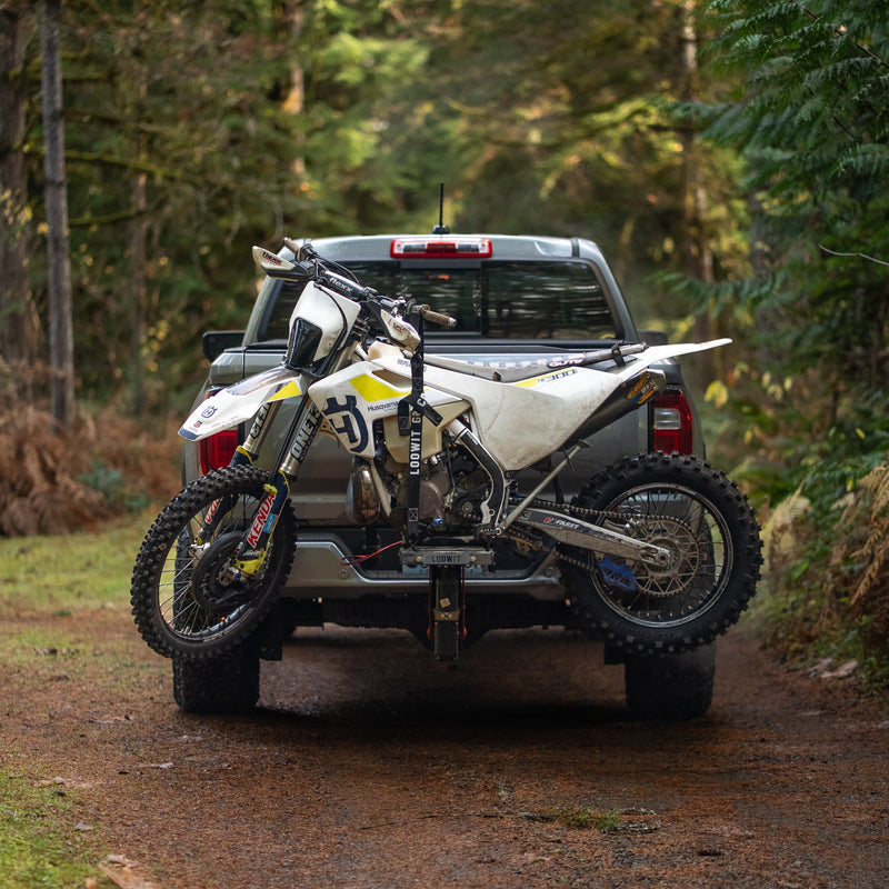 GMC Canyon with Husqvarna TE300 on the Loowit Lift