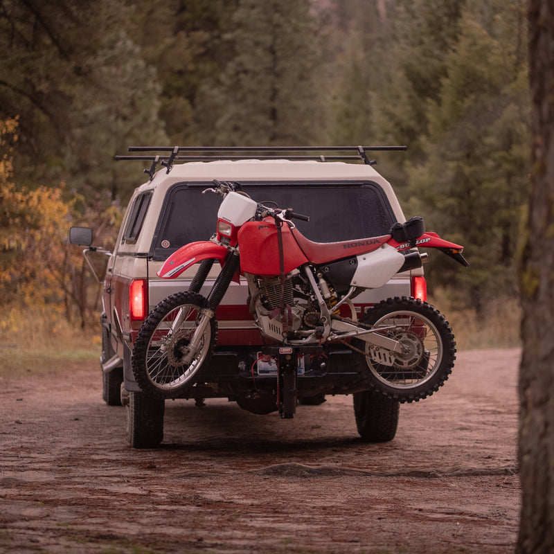 Ford F250 with Honda xr400 on the Loowit Lift